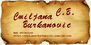 Cmiljana Burkanović vizit kartica